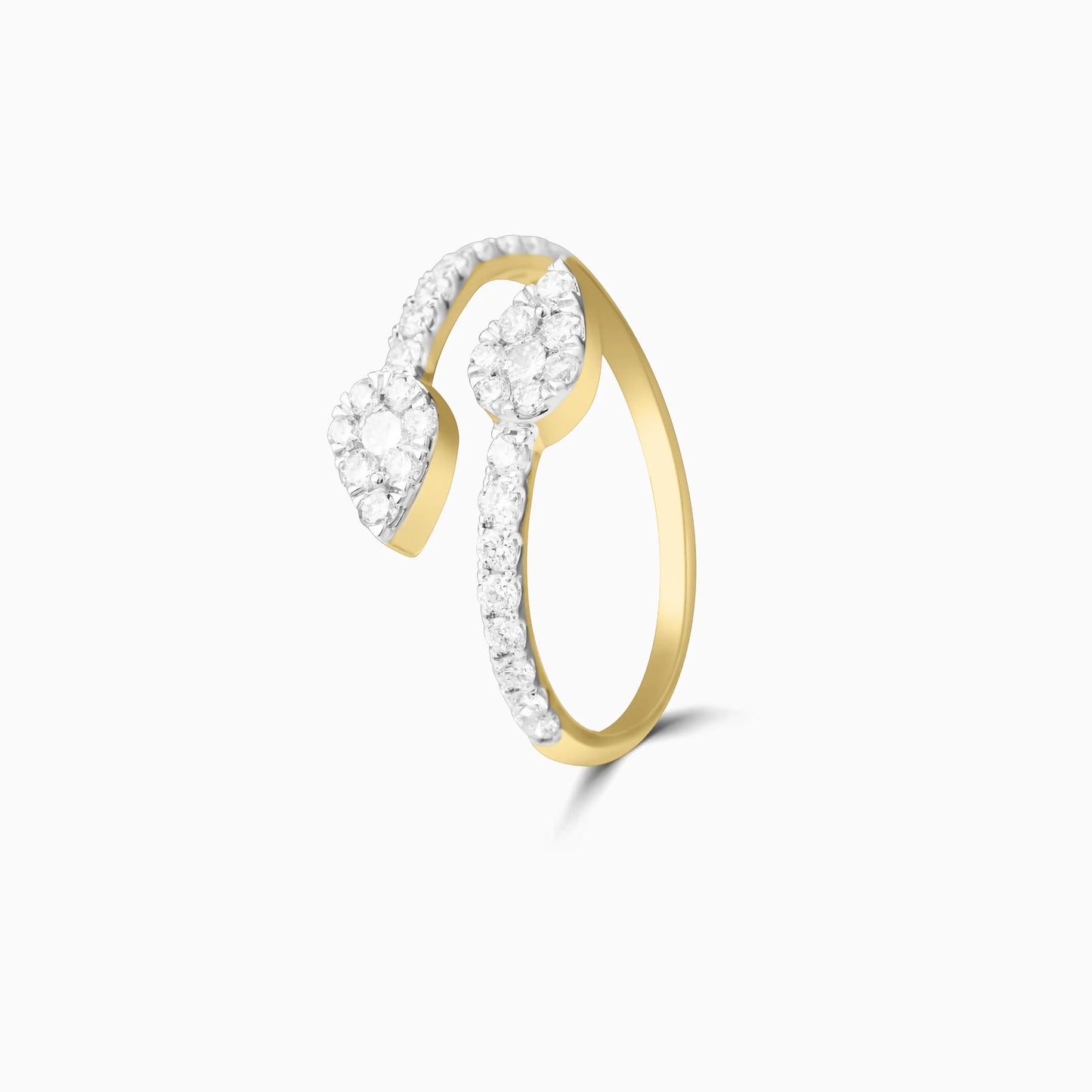 Contemporary Teardrop Open Diamond Ring