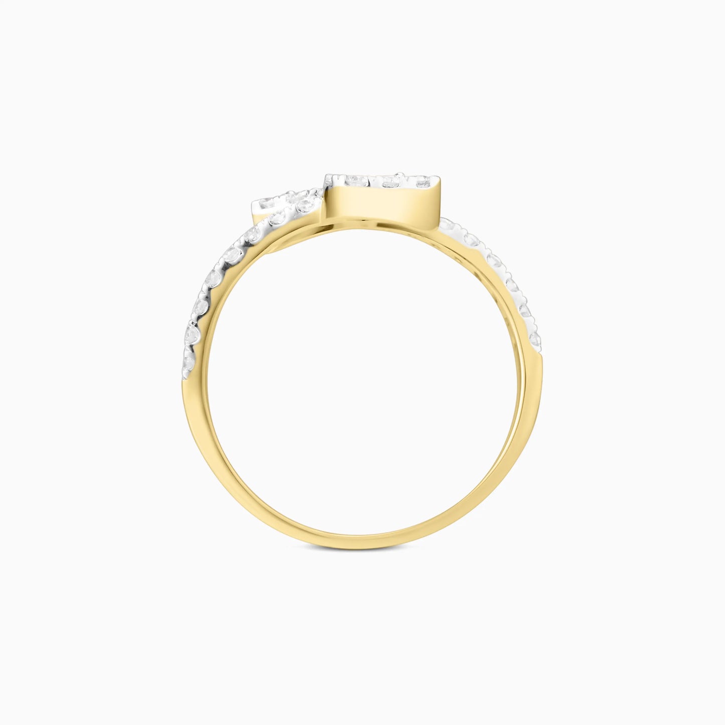 Contemporary Teardrop Open Diamond Ring