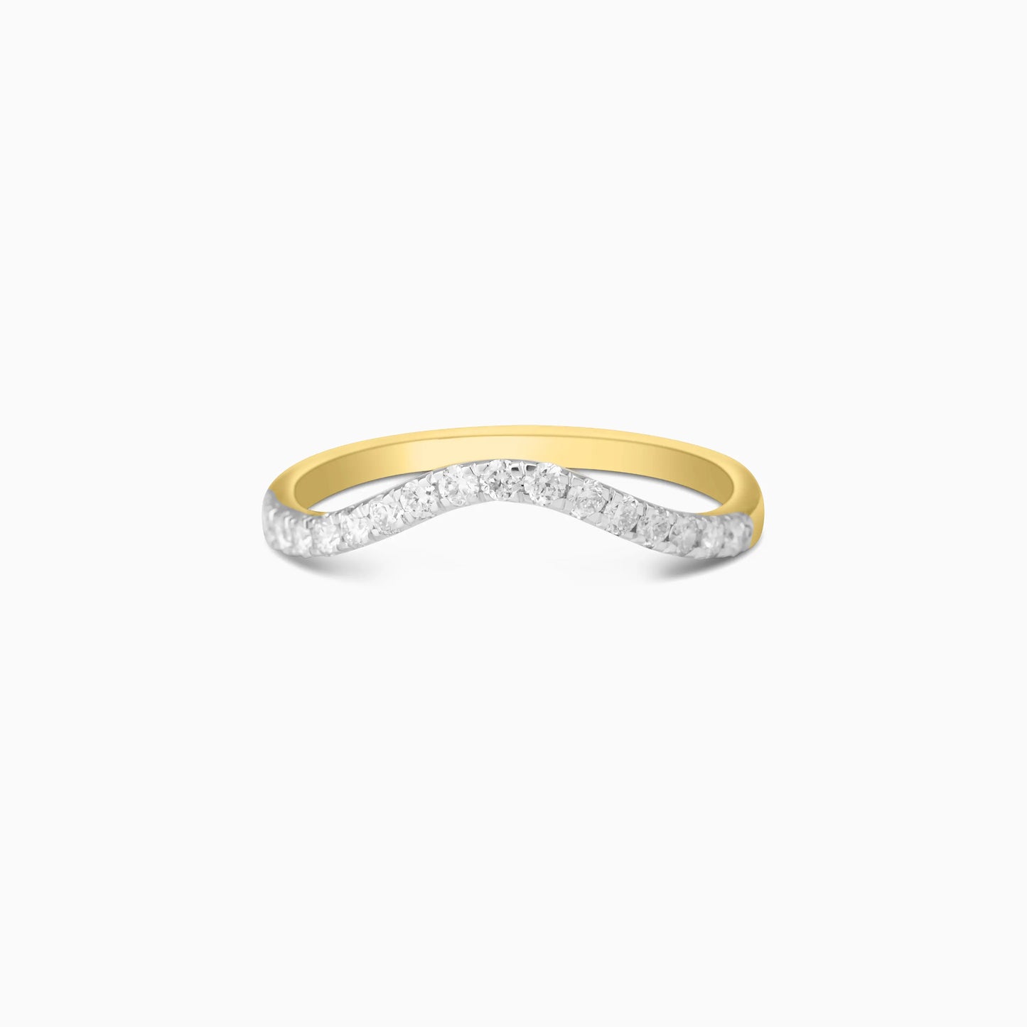 Wavy Gold Diamond Band Ring