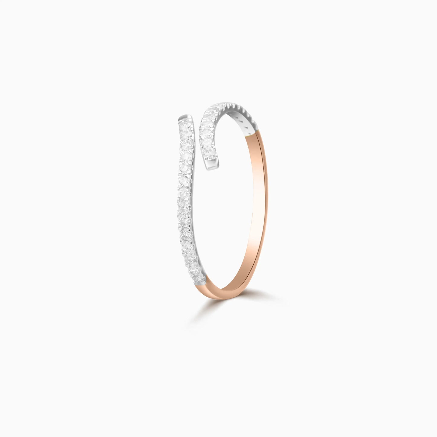 Curved Diamonds Open Ring