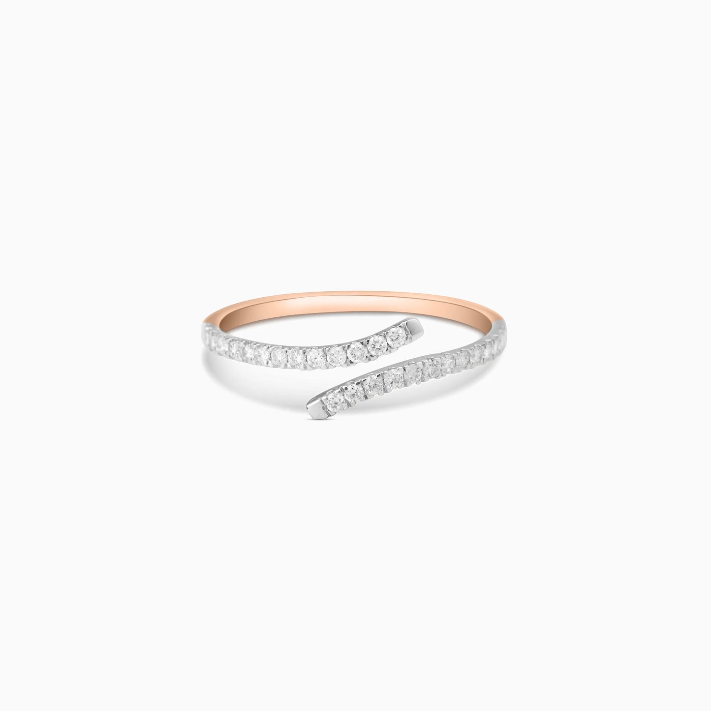 Curved Diamonds Open Ring