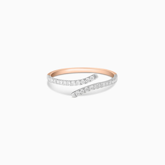 Curved Diamonds Open Ring