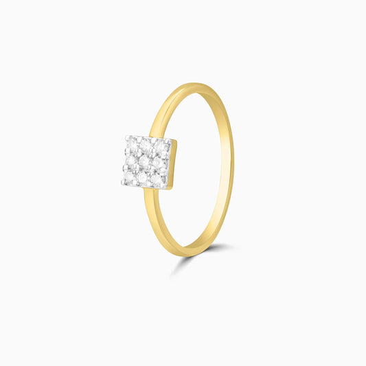 Sophisticated Square Diamond Accent Ring