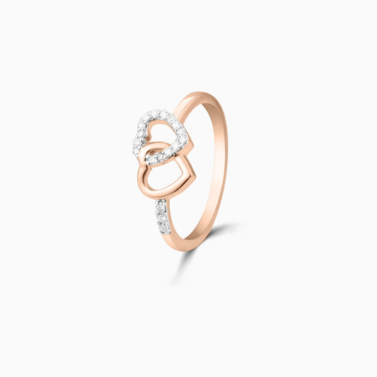 Linked Hearts Promise Love Diamond Ring