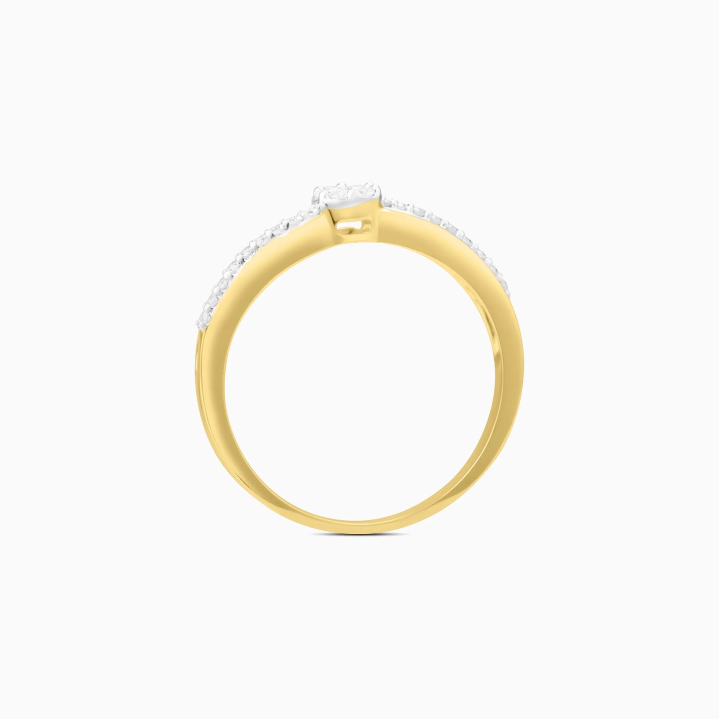 Cluster Diamond Split Band Ring