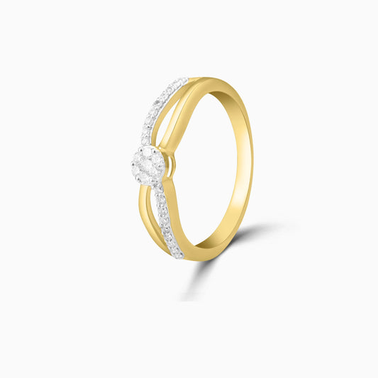 Cluster Diamond Split Band Ring