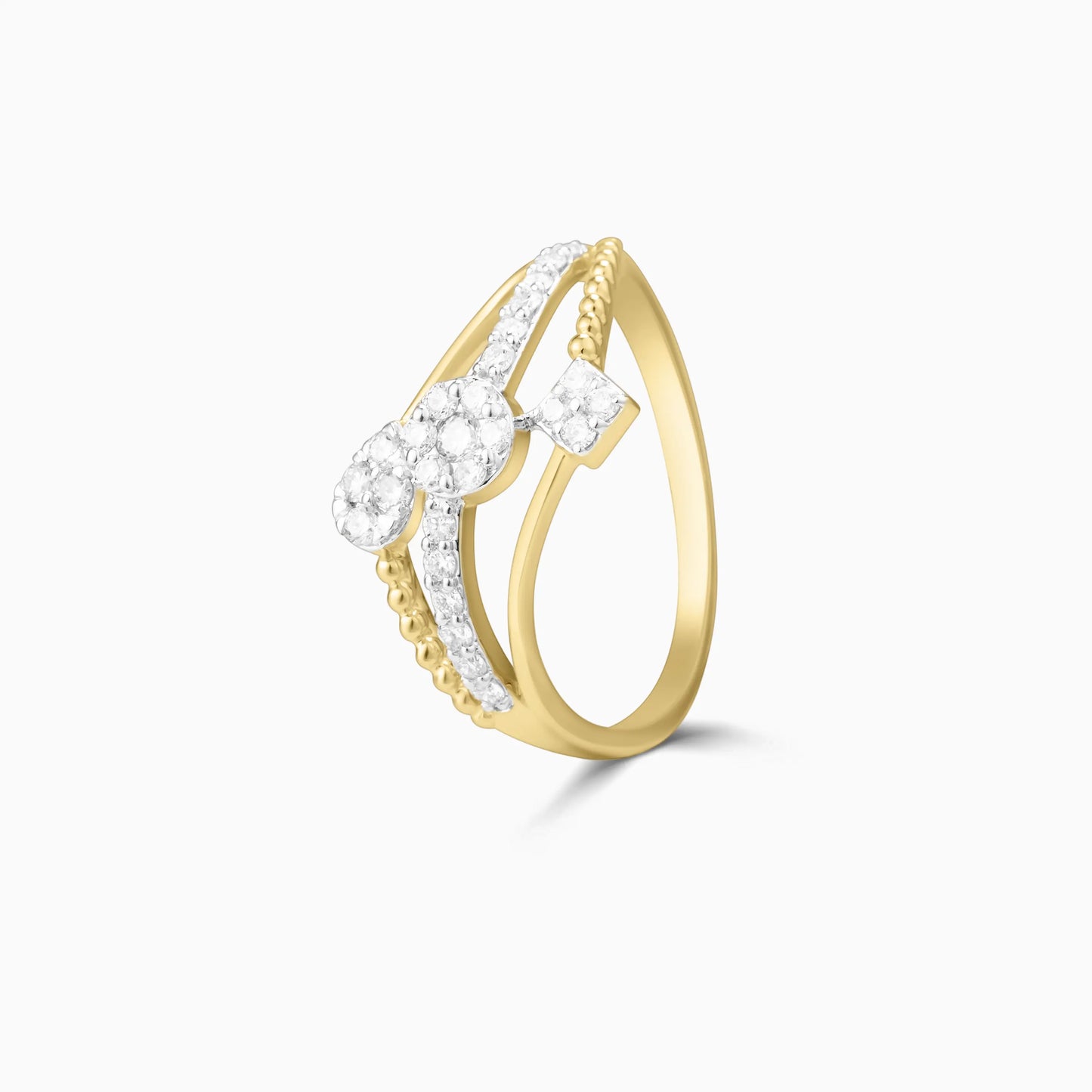 Diamond-Encrusted Multi-Layer Ring