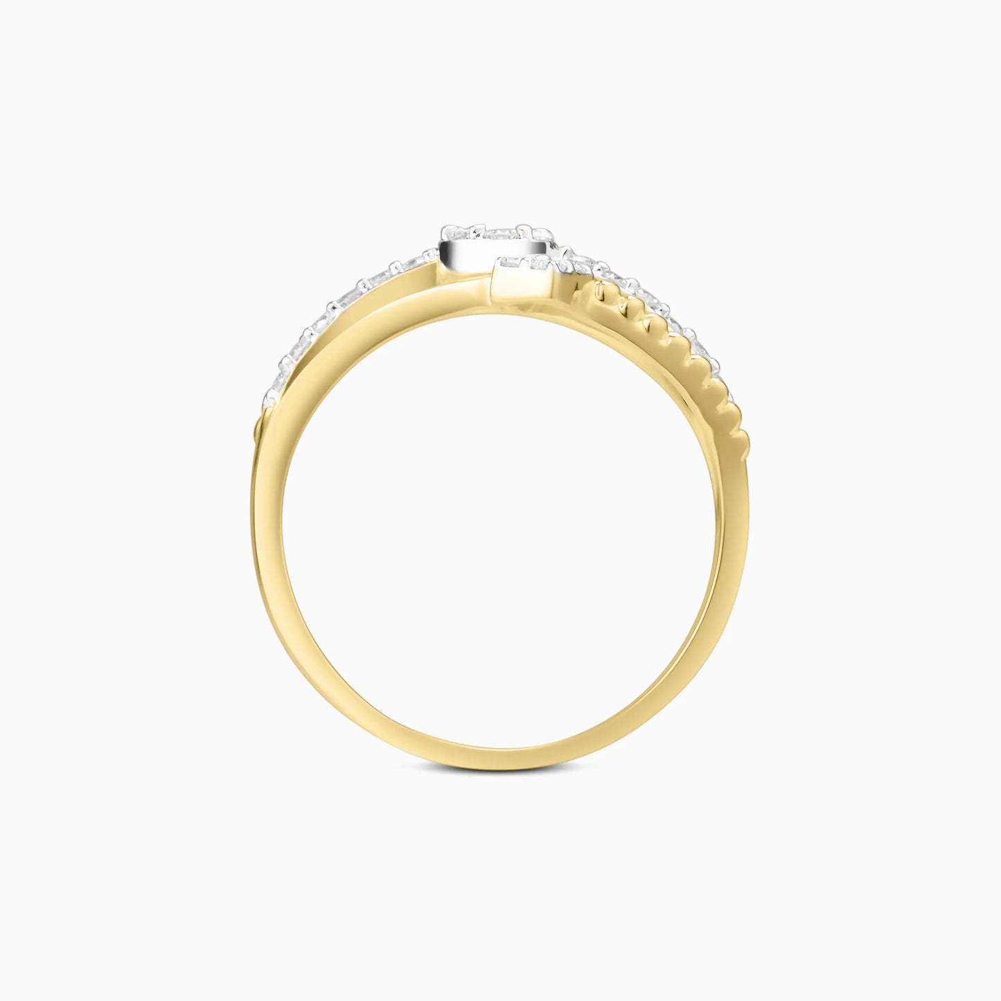 Diamond-Encrusted Multi-Layer Ring