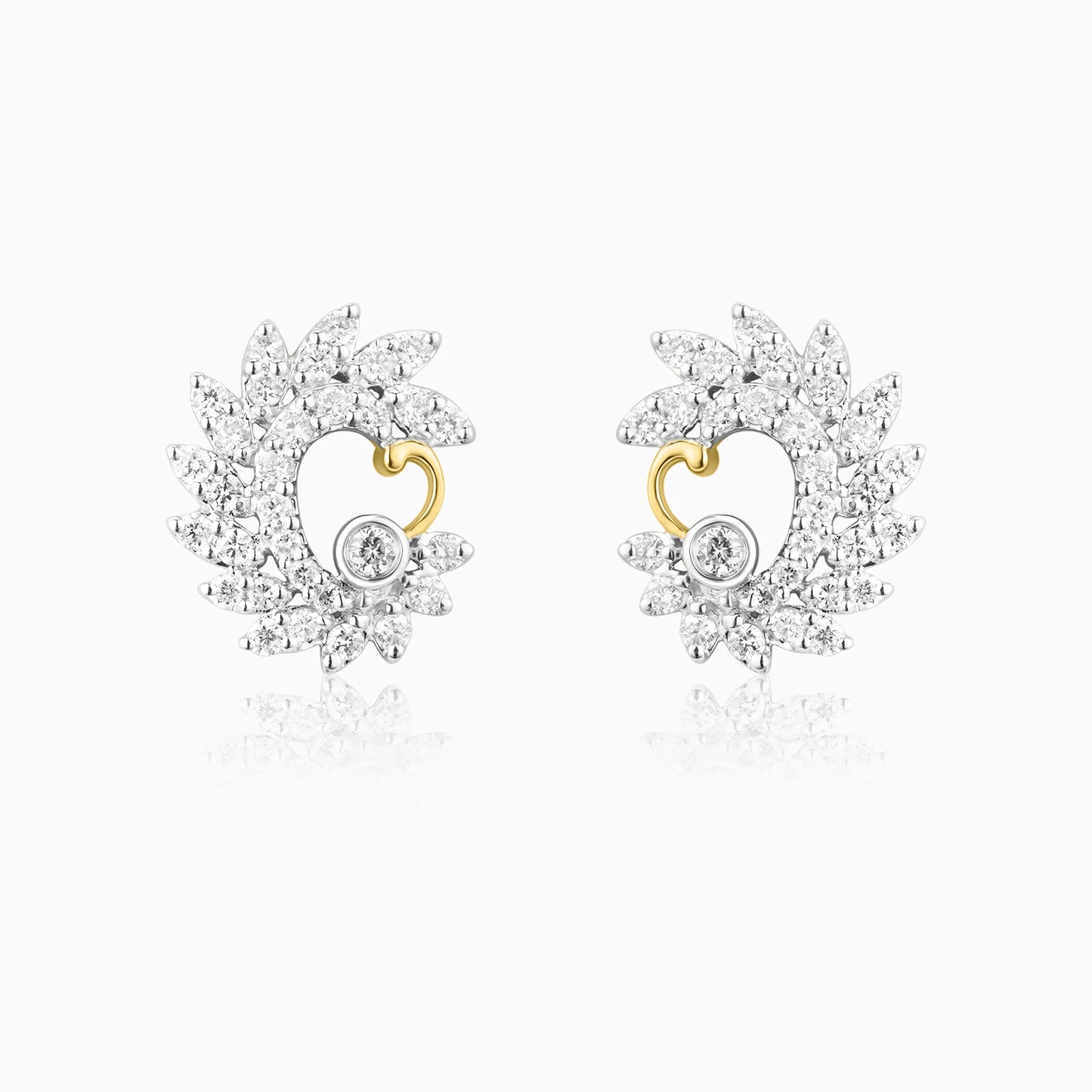 Peacock Elegance Diamond Earrings