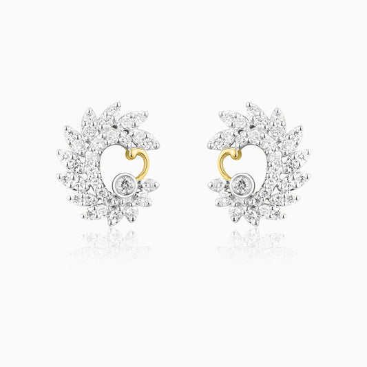 Peacock Elegance Diamond Earrings