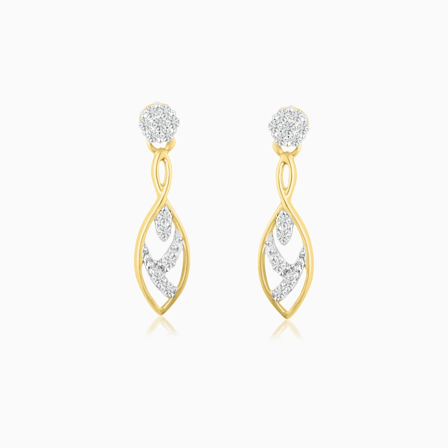 Elegant Twist Diamond Drop Earrings