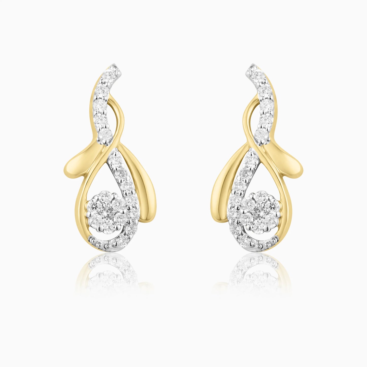 Twist Drop Diamond Earrings