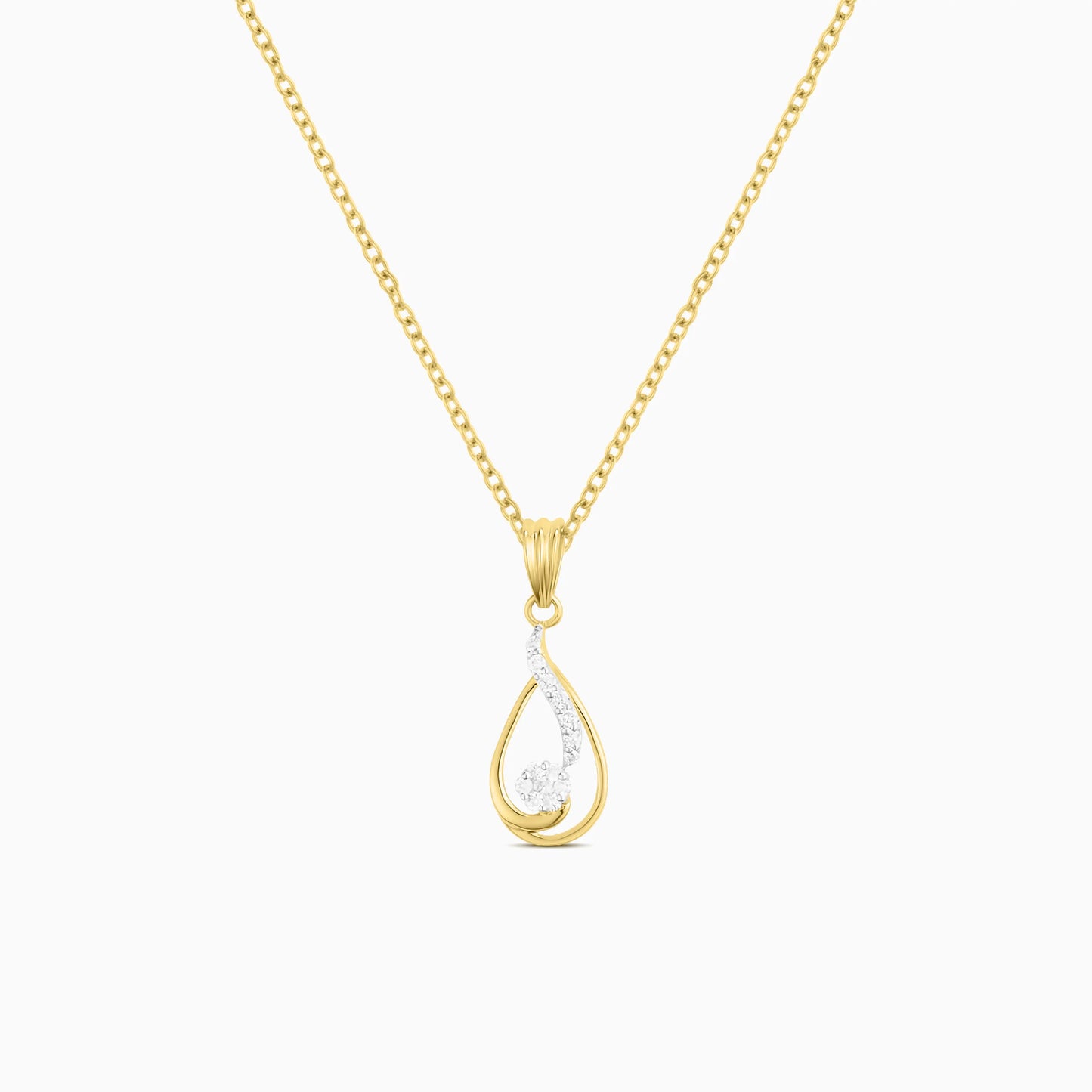 Curved Diamond Teardrop Pendant