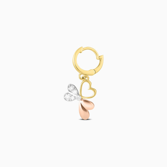 Heart and Butterfly Drop Diamond Earrings