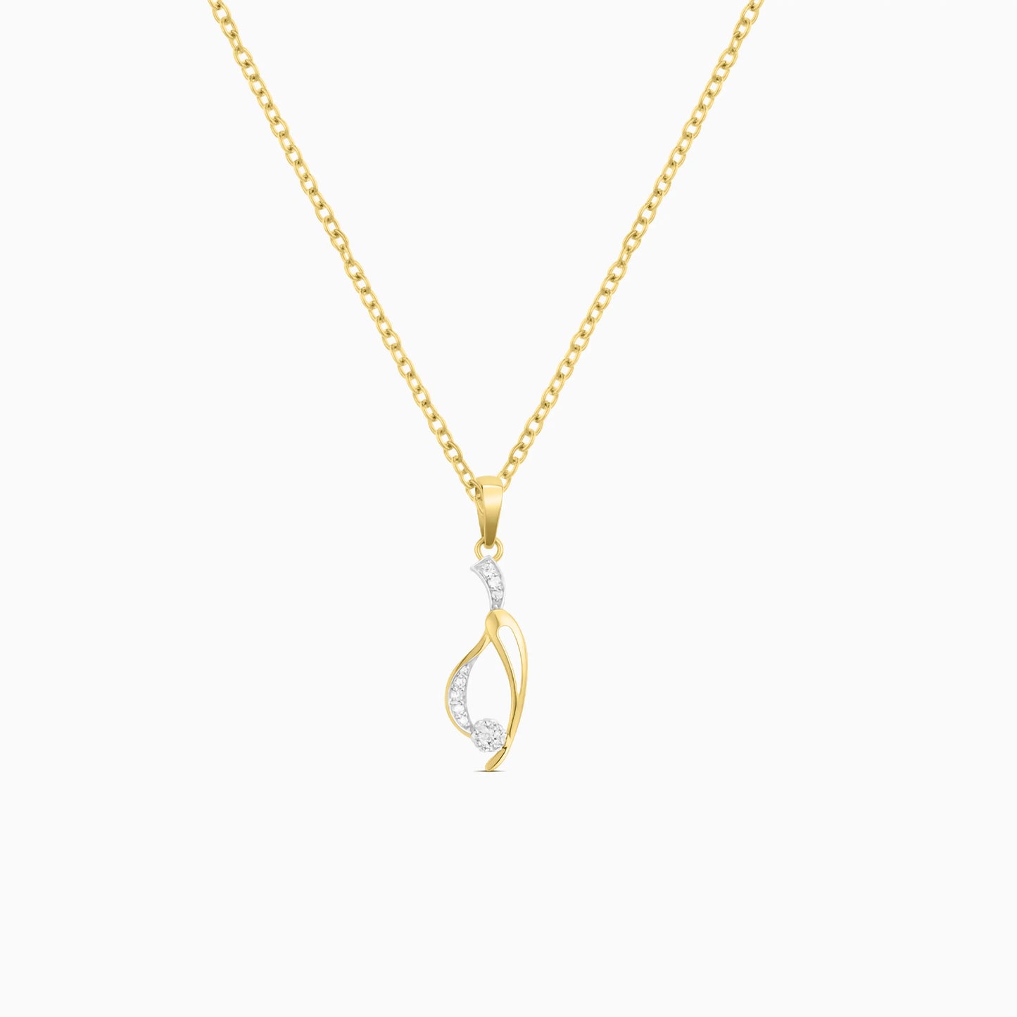 Twist Drop Diamond Pendant