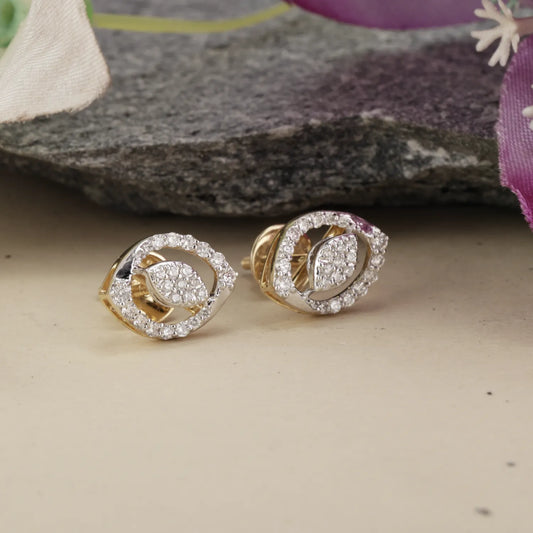 Double Halo Diamond Studs Earrings