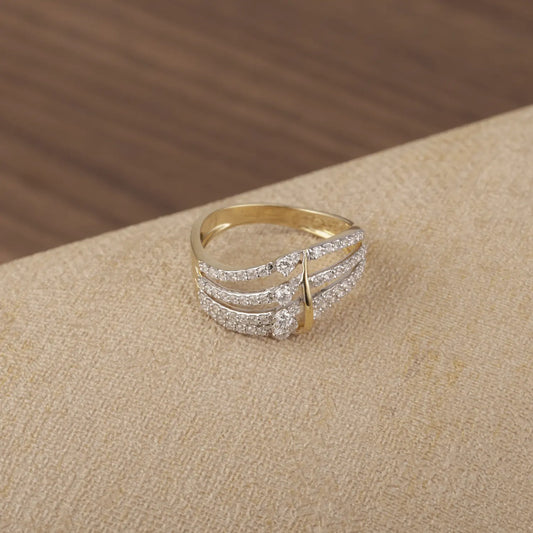 Diamond Encrusted Gold Statement Ring