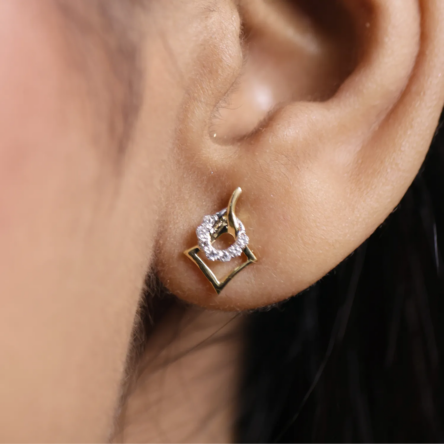 Diamond Teardrop Frame Earrings
