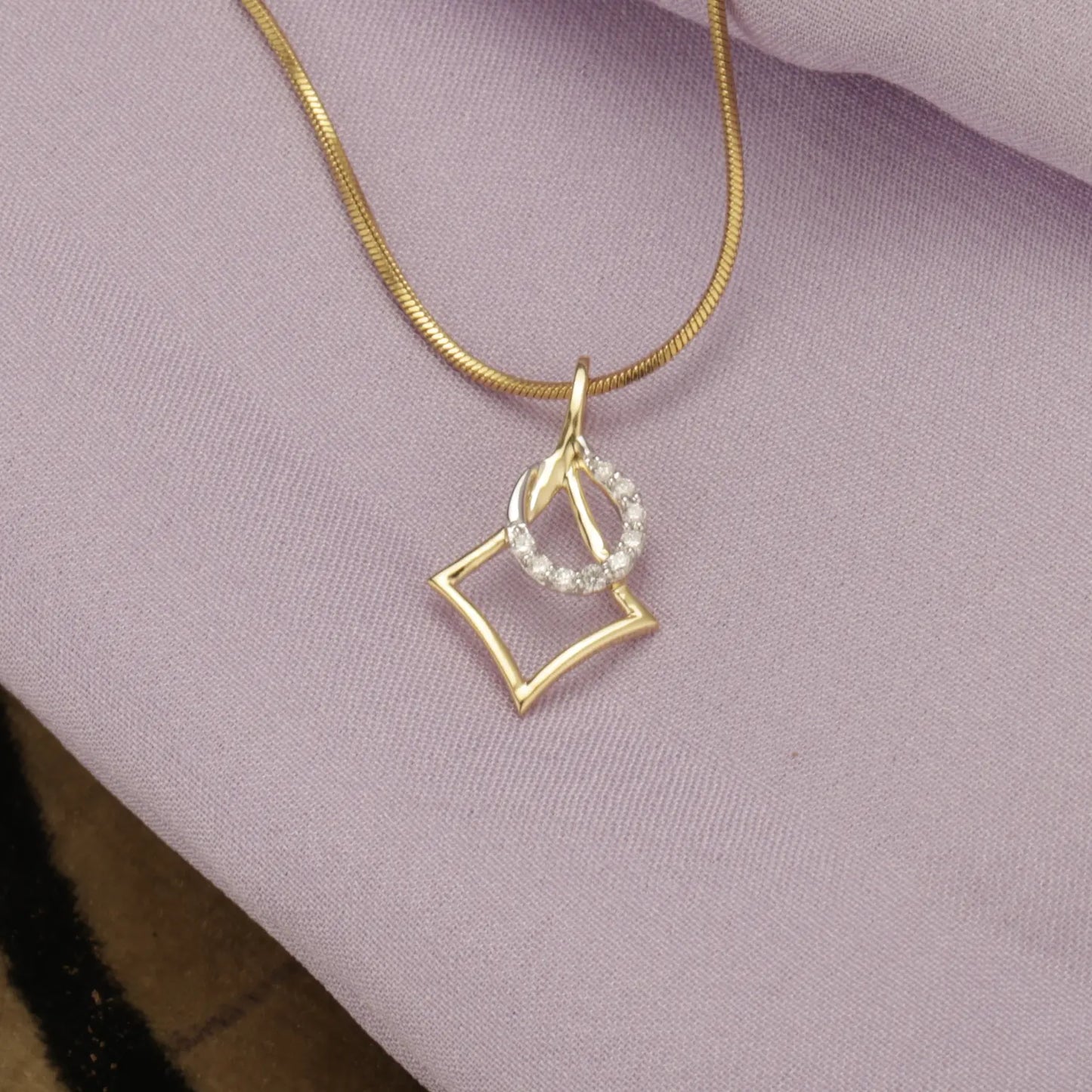 Diamond Teardrop Frame Pendant