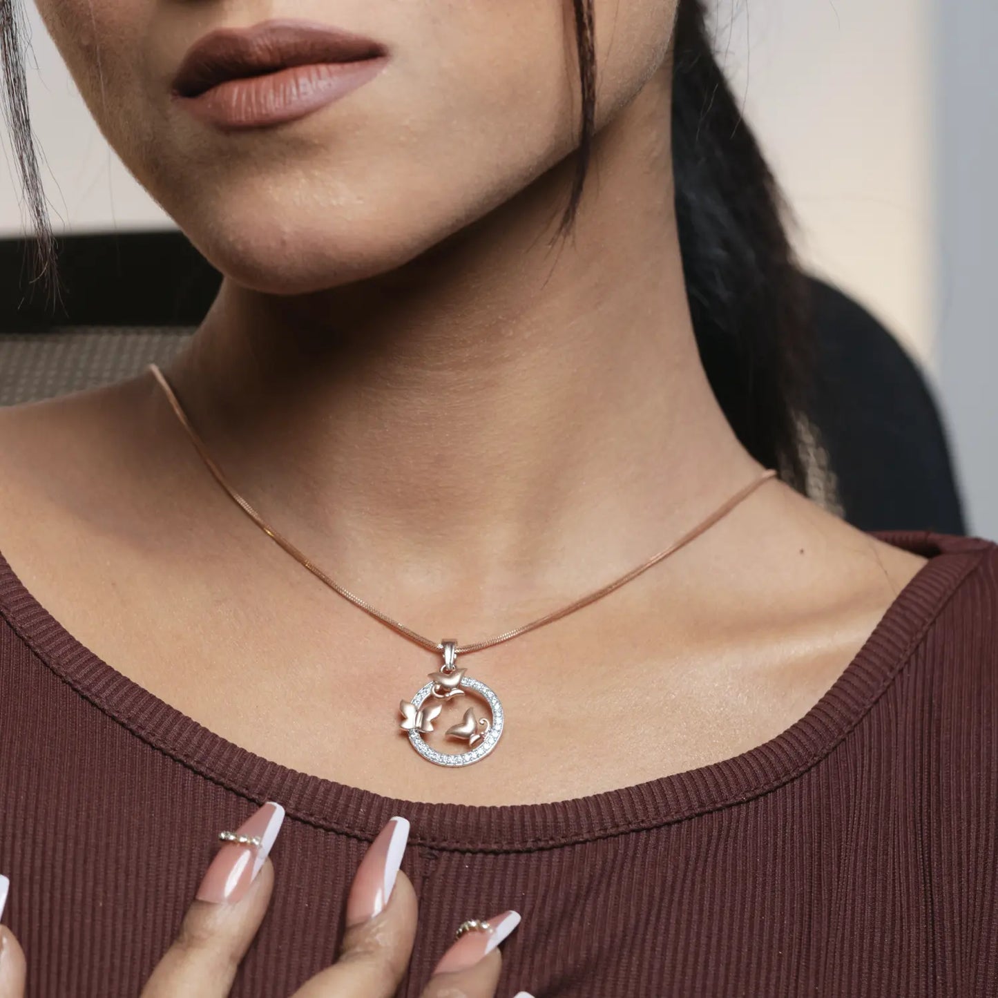 Butterfly Charm Diamond Pendant