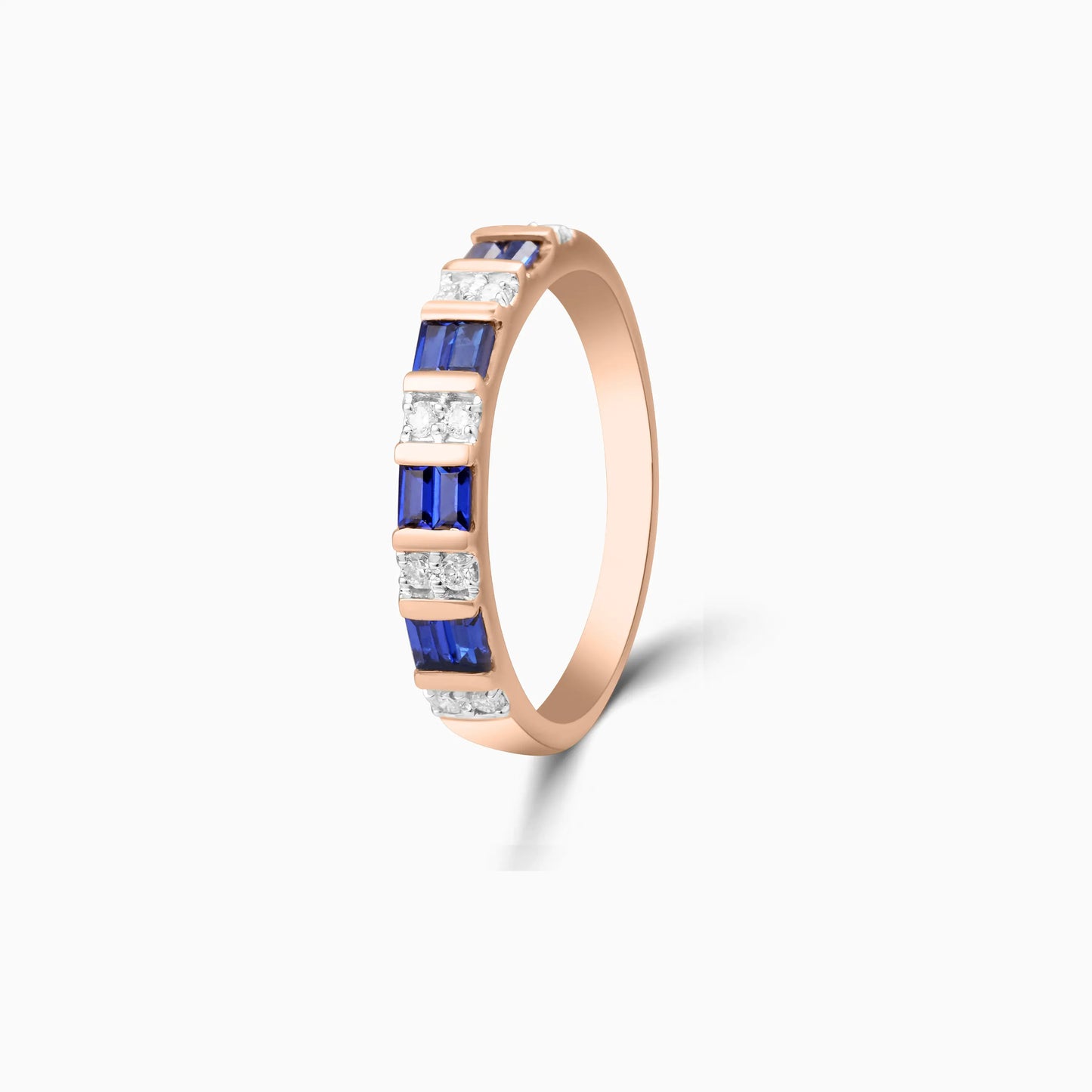 Dual Row Sapphire and Diamond Ring