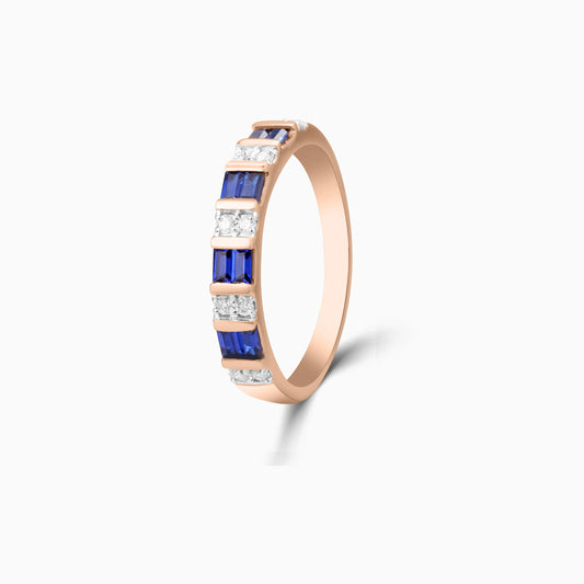Dual Row Sapphire and Diamond Ring