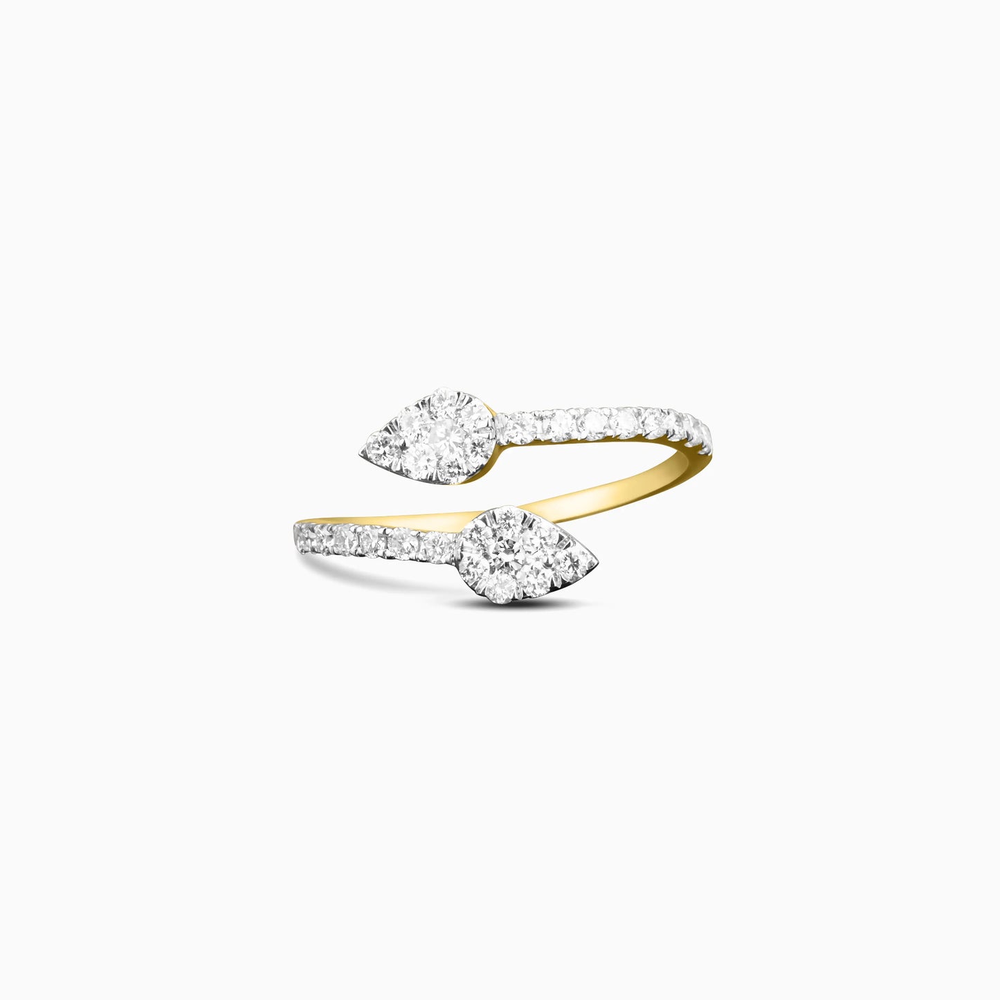 Contemporary Teardrop Open Diamond Ring