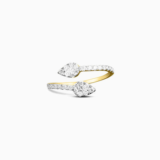 Contemporary Teardrop Open Diamond Ring