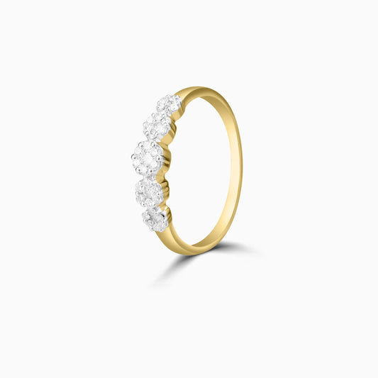 Radiant Gold Eternity Diamond Ring