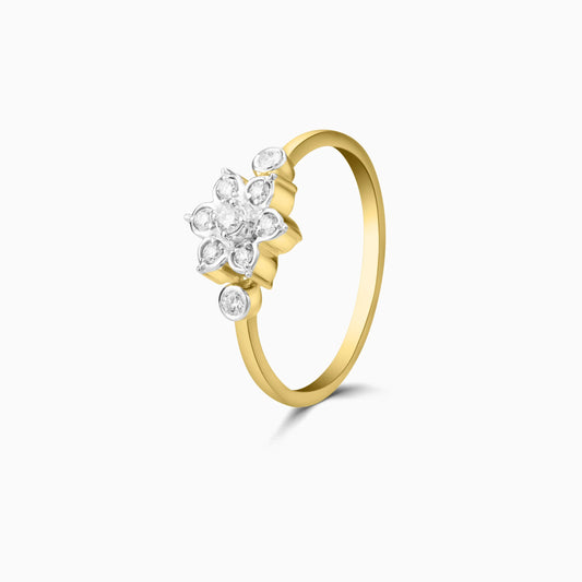 Flower-Shaped Diamond Cluster Ring