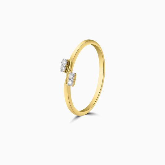 Elegant Gold Double Diamond Ring