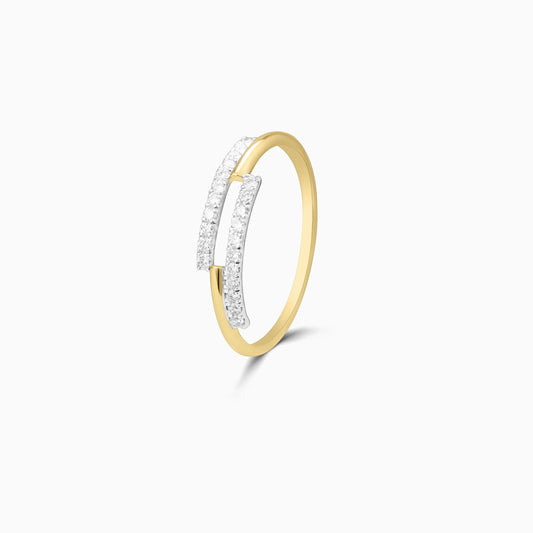 Open-Band Diamond Gold Ring