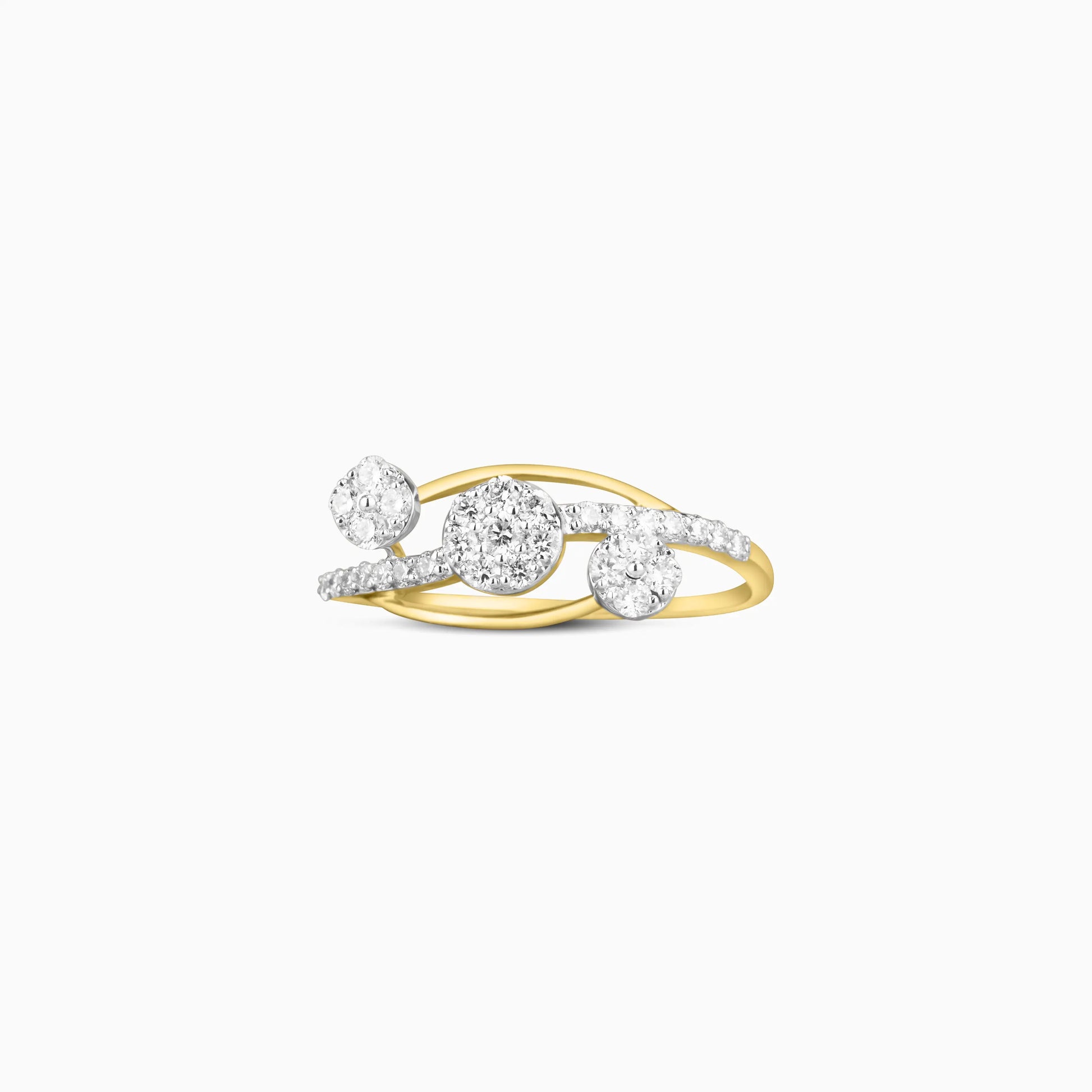 Bypass Multi-Stone Diamond Ring with solid 14KT Gold (1.264 g) with certfied Lab-Grown Diamonds (0.38 ct)