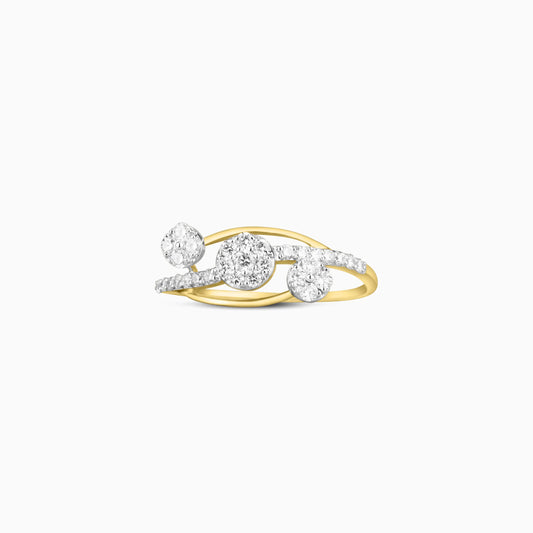 Bypass Multi-Stone Diamond Ring with solid 14KT Gold (1.264 g) with certfied Lab-Grown Diamonds (0.38 ct)