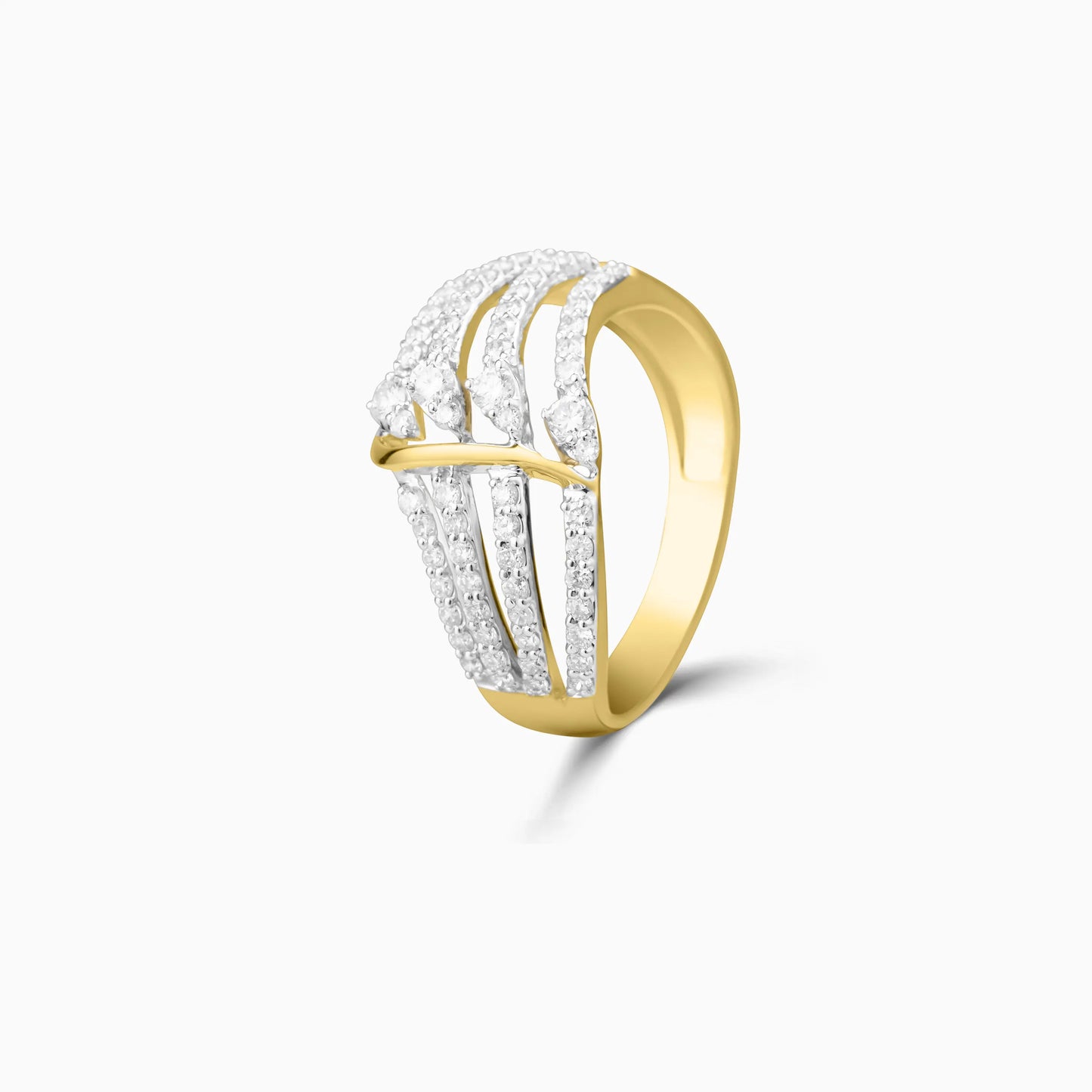 Diamond Encrusted Gold Statement Ring
