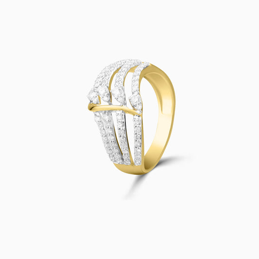 Diamond Encrusted Gold Statement Ring