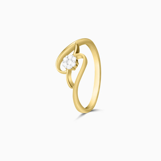 Single Stone Diamond Gold Ring