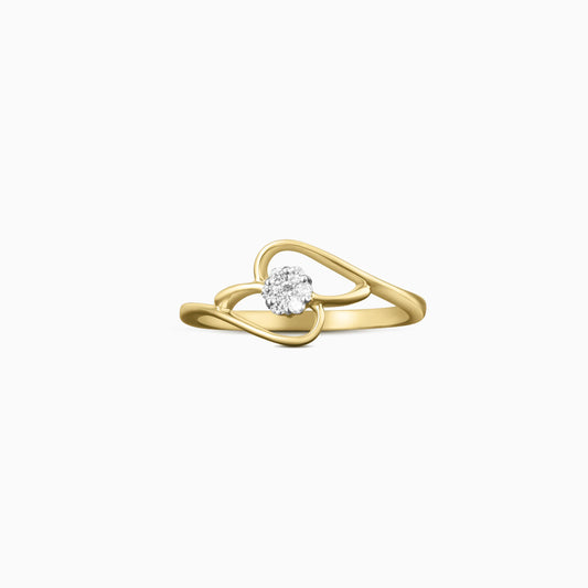 Single Stone Diamond Gold Ring