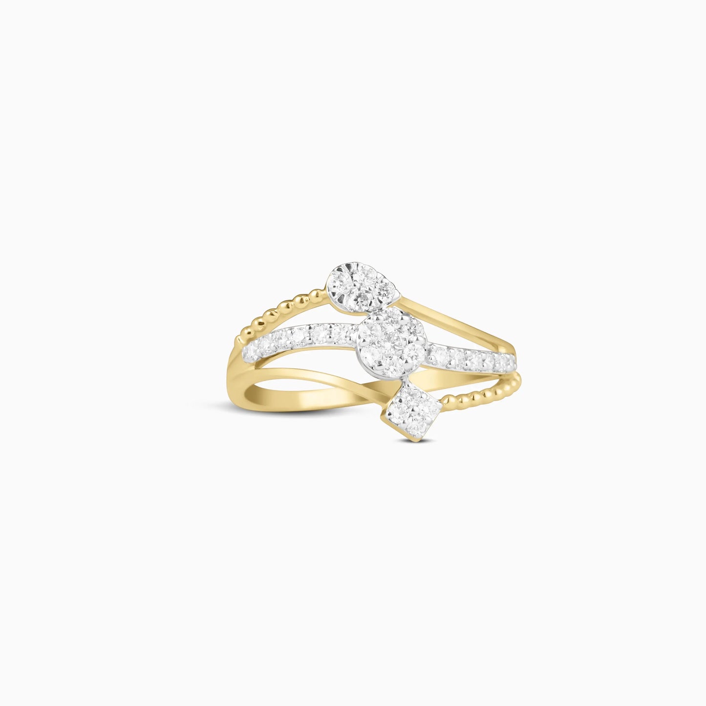 Diamond-Encrusted Multi-Layer Ring