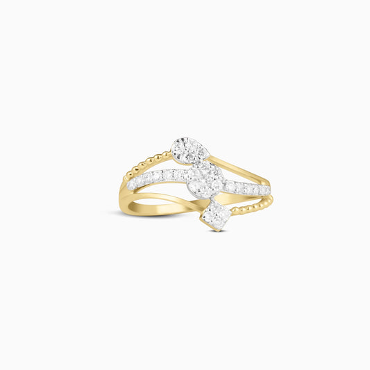 Diamond-Encrusted Multi-Layer Ring