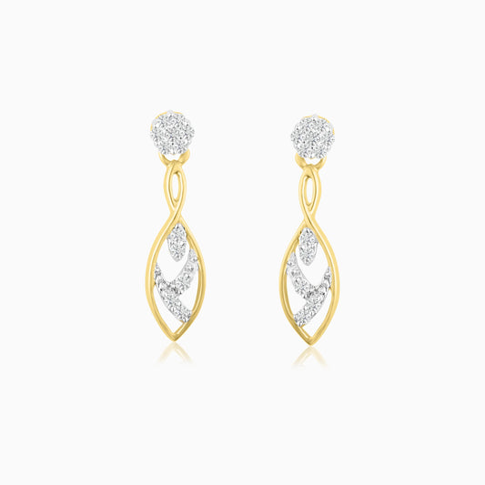 Elegant Twist Diamond Drop Earrings