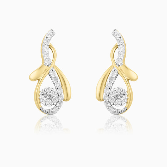 Twist Drop Diamond Earrings