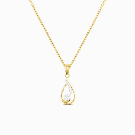 Curved Diamond Teardrop Pendant