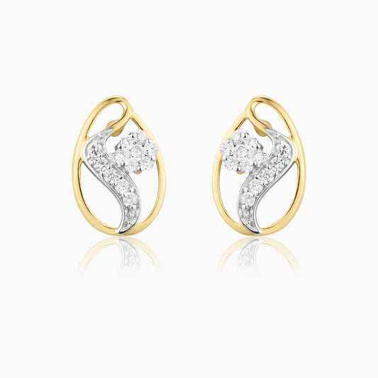 Leaf-Inspired Diamond Studs Earrings