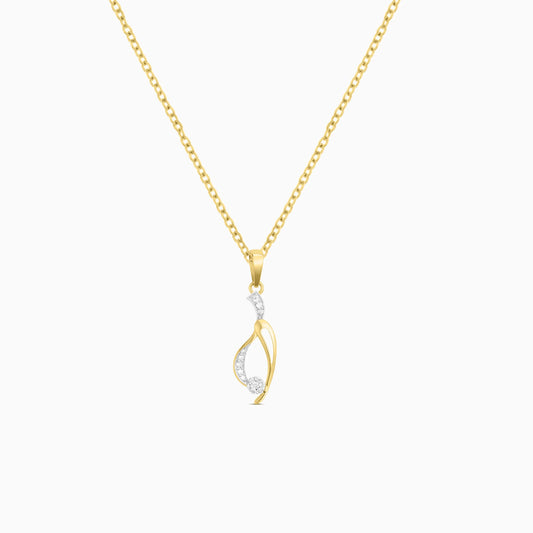 Twist Drop Diamond Pendant