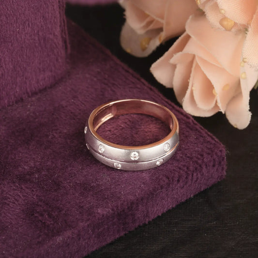 Brushed Diamond Spinner Band Ring