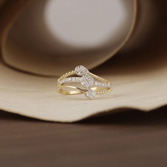 Diamond-Encrusted Multi-Layer Ring