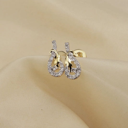 Curved Diamond Drop Earrings