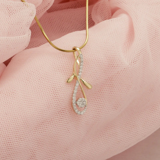 Flowing Vine Diamond Pendant