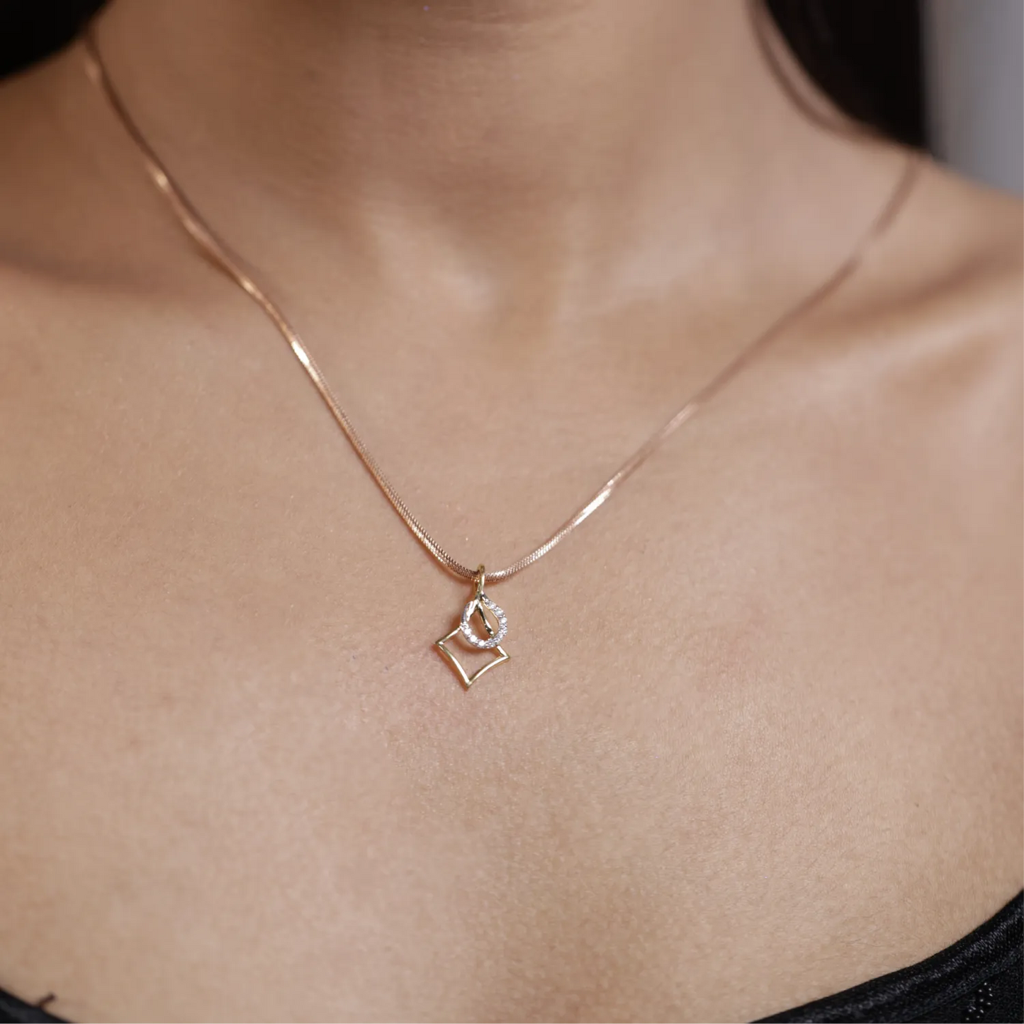 Diamond Teardrop Frame Pendant